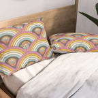 Retro Rainbow Flowers - multi-color Pillow Sham Gallery Image 2