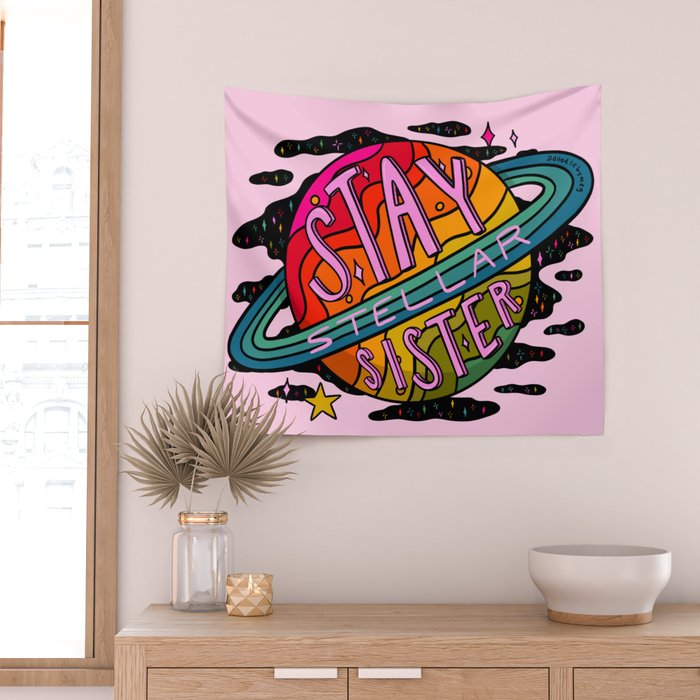 Stay Stellar Sister Wall Tapestry Gallery Image 2