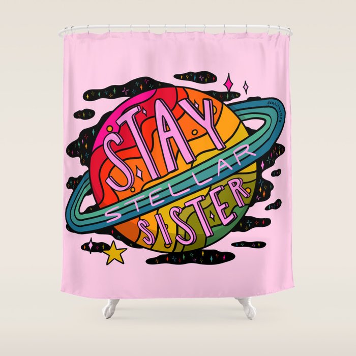 Stay Stellar Sister Shower Curtain Gallery Image 1