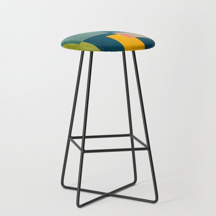 Geometric Colorful Modern Design Artwork  Stool Gallery Image 1