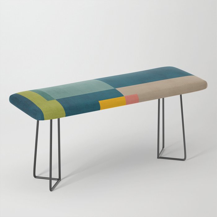 Geometric Colorful Modern Design Artwork  Bench Gallery Image 1