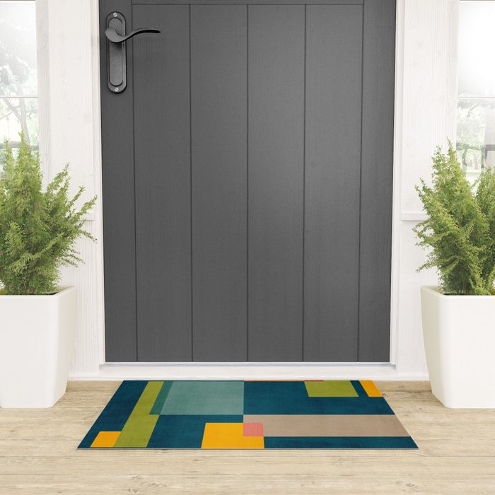 Geometric Colorful Modern Design Artwork  Welcome Mat Gallery Image 3