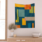 Geometric Colorful Modern Design Artwork  Wall Tapestry Gallery Image 2