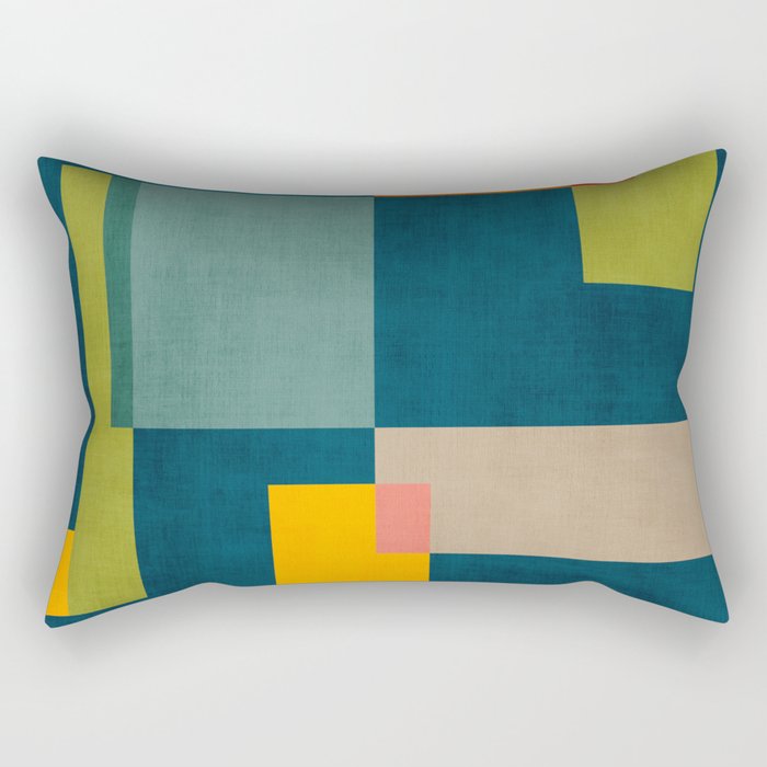 Geometric Colorful Modern Design Artwork  Rectangular Pillow Gallery Image 1