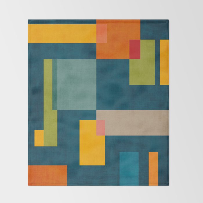 Geometric Colorful Modern Design Artwork  Throw Blanket Gallery Image 2