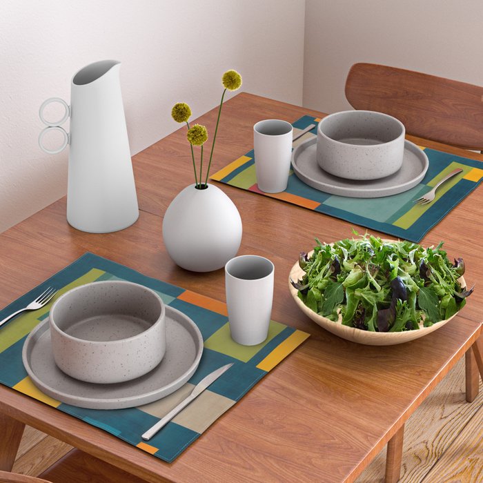 Geometric Colorful Modern Design Artwork  Placemat Gallery Image 2