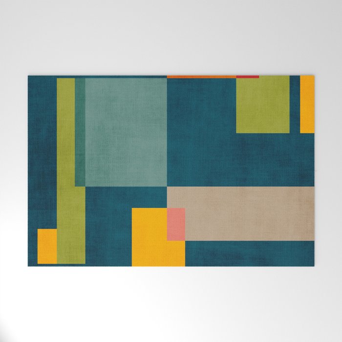 Geometric Colorful Modern Design Artwork  Welcome Mat Gallery Image 1