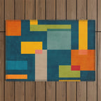 Geometric Colorful Modern Design Artwork  Outdoor Rug Gallery Image 1