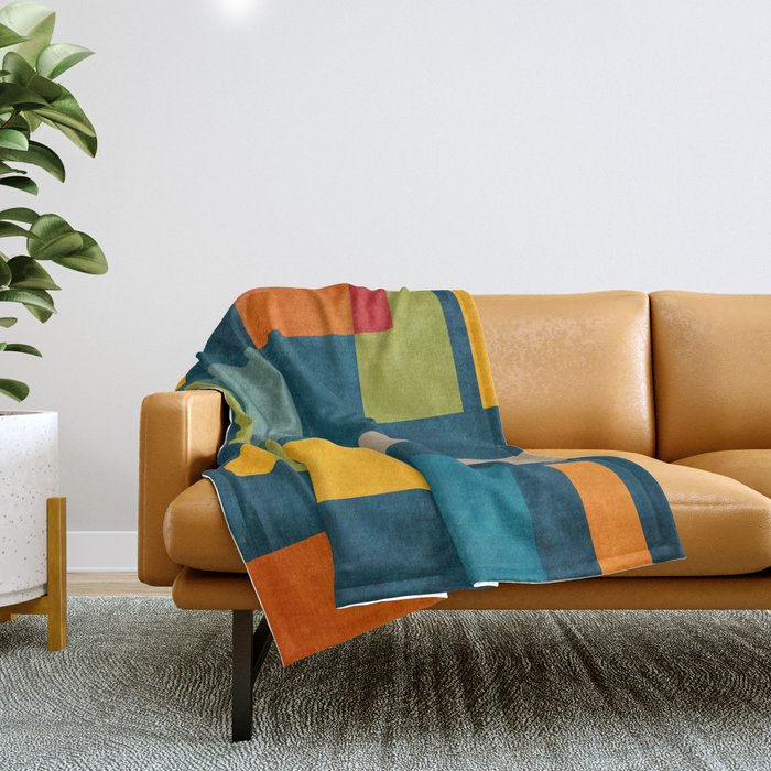 Geometric Colorful Modern Design Artwork  Throw Blanket Gallery Image 1