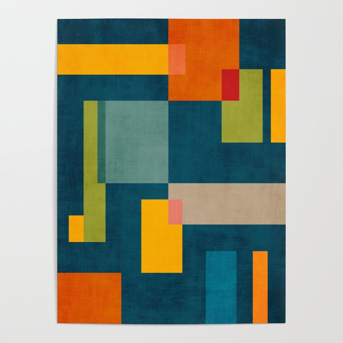 Geometric Colorful Modern Design Artwork  Poster Gallery Image 1