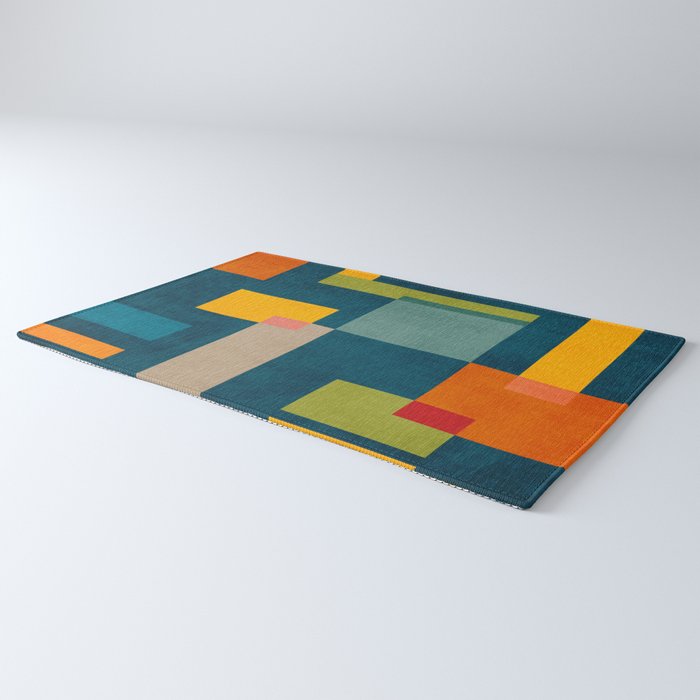 Geometric Colorful Modern Design Artwork  Rug Gallery Image 3