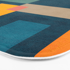 Geometric Colorful Modern Design Artwork  Bath Mat Gallery Image 3