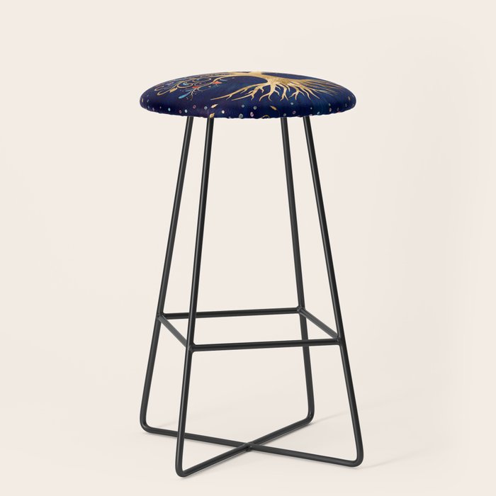 Colorful Tree of Life - Yggdrasil  Stool Gallery Image 1