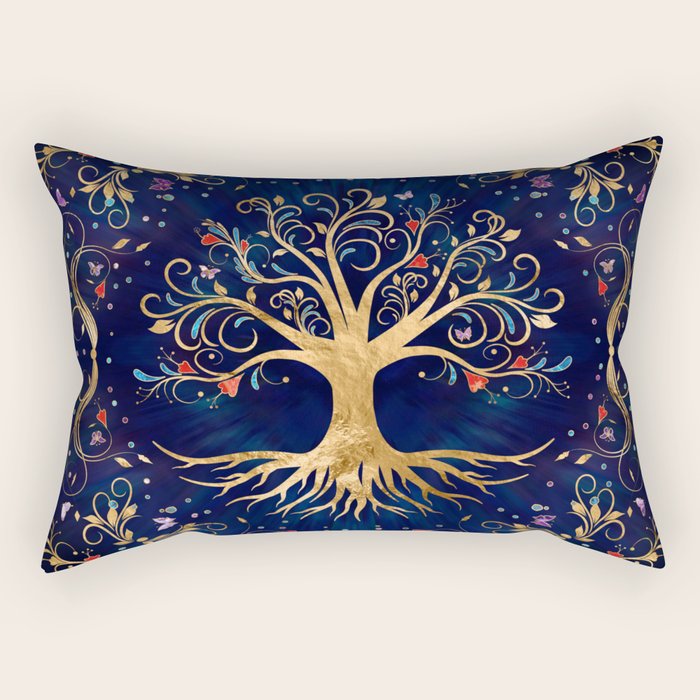 Colorful Tree of Life - Yggdrasil  Rectangular Pillow Gallery Image 2