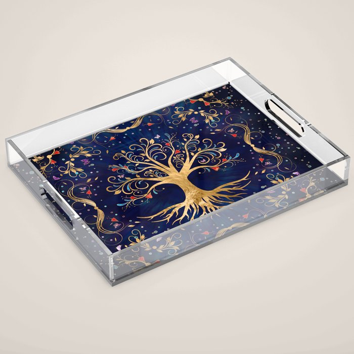 Colorful Tree of Life - Yggdrasil  Acrylic Tray Gallery Image 1