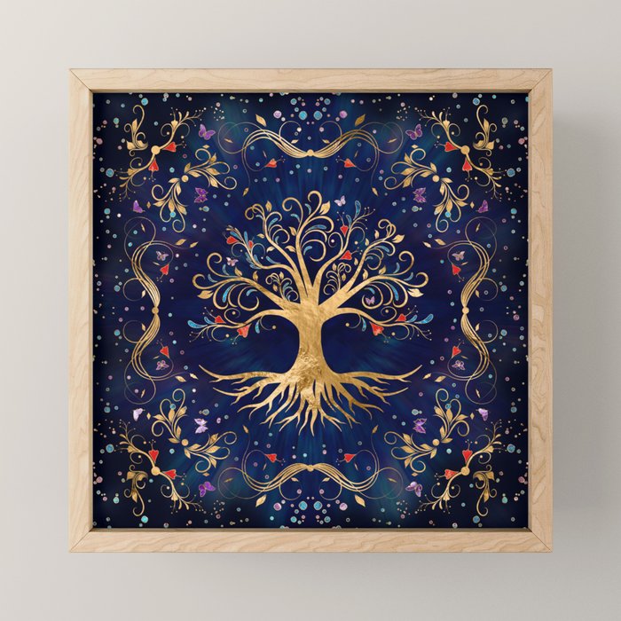 Colorful Tree of Life - Yggdrasil  Mini Art Print Gallery Image 1