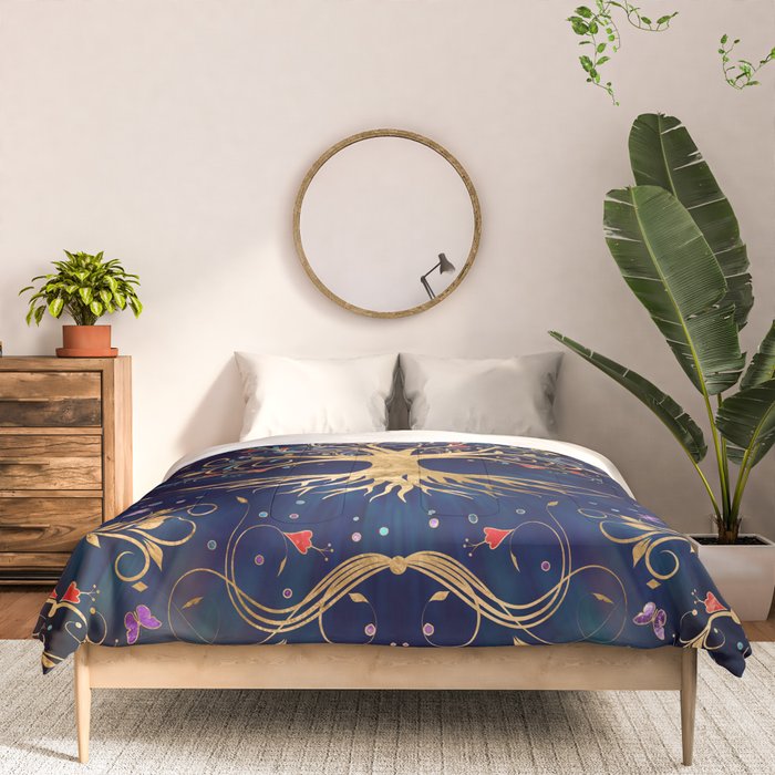 Colorful Tree of Life - Yggdrasil  Comforter Gallery Image 3