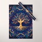 Colorful Tree of Life - Yggdrasil  Wrapping Paper Gallery Image 1