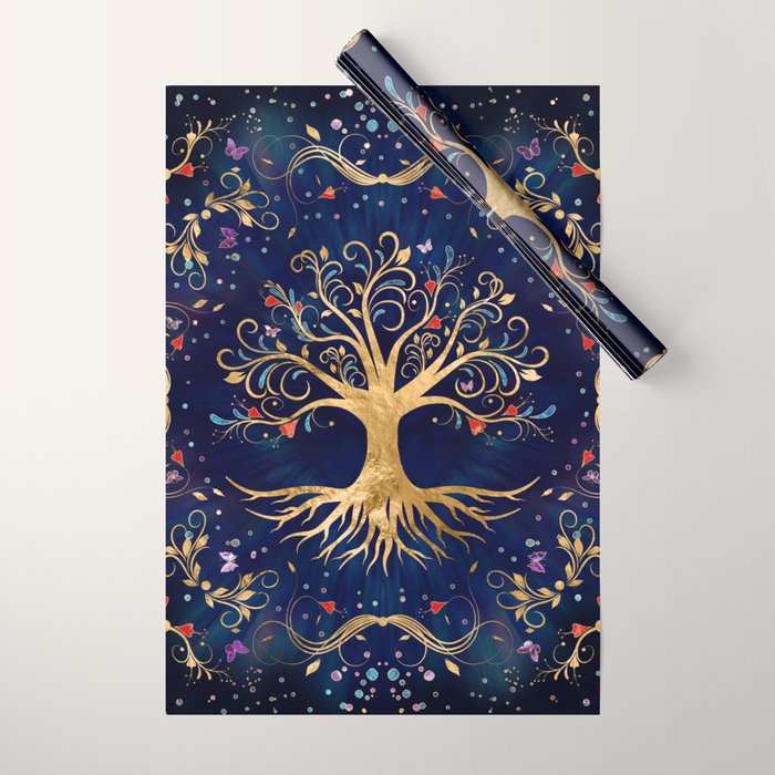 Colorful Tree of Life - Yggdrasil  Wrapping Paper Gallery Image 1