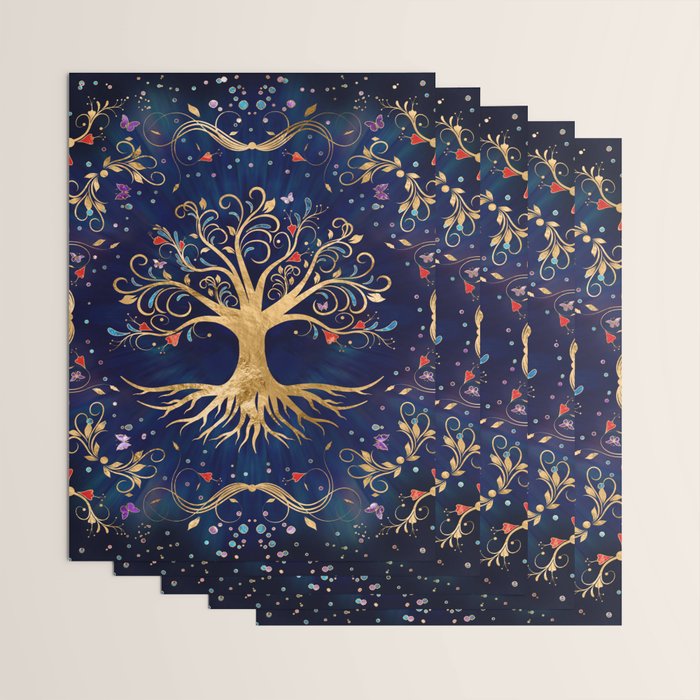 Colorful Tree of Life - Yggdrasil  Wrapping Paper Gallery Image 3