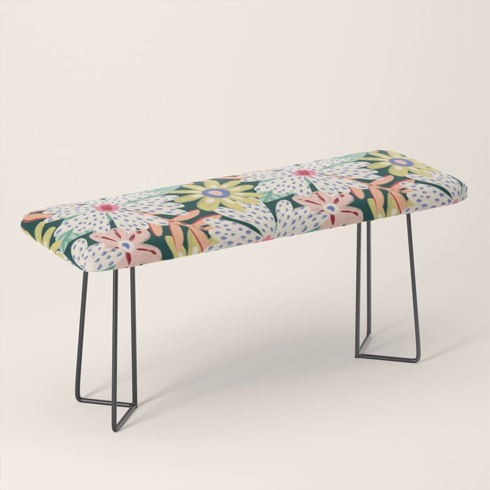 Summer Bloom - Dark Green Background  Bench Gallery Image 1