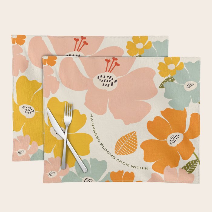 Happiness blooms Placemat Gallery Image 1