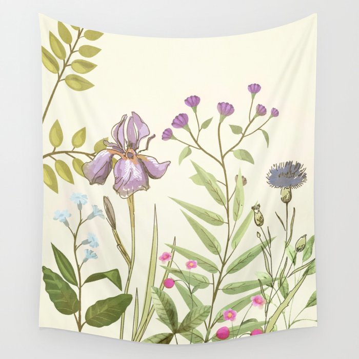 Little Blooming Wildflowers Wall Tapestry Gallery Image 1