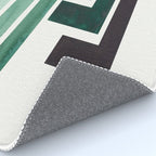 Deep Green Pattern Mid-century Modern Simple Geometric Pattern Watercolor Minimalist Art Squares Rug Gallery Image 4