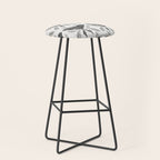 Watercolor Luna Moth in Black and White Stool Gallery Image 1