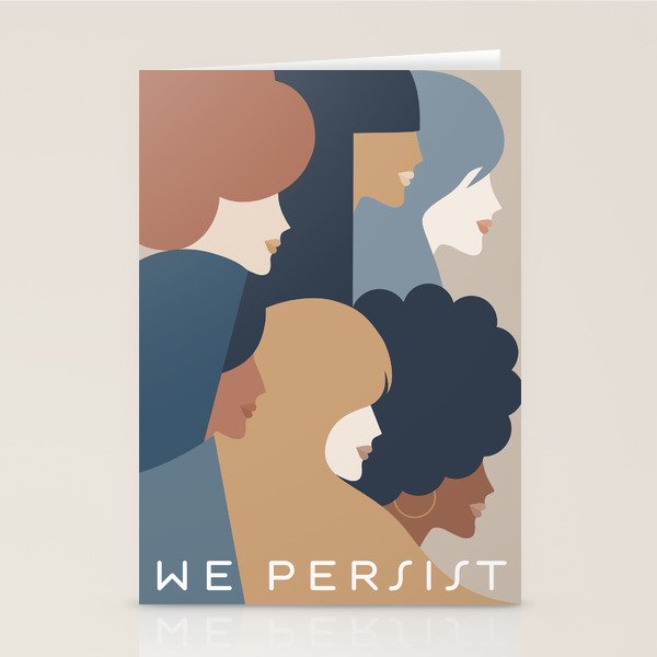 Girl Power portrait - we persist - Earthy #girlpower Stationery Card Gallery Image 1