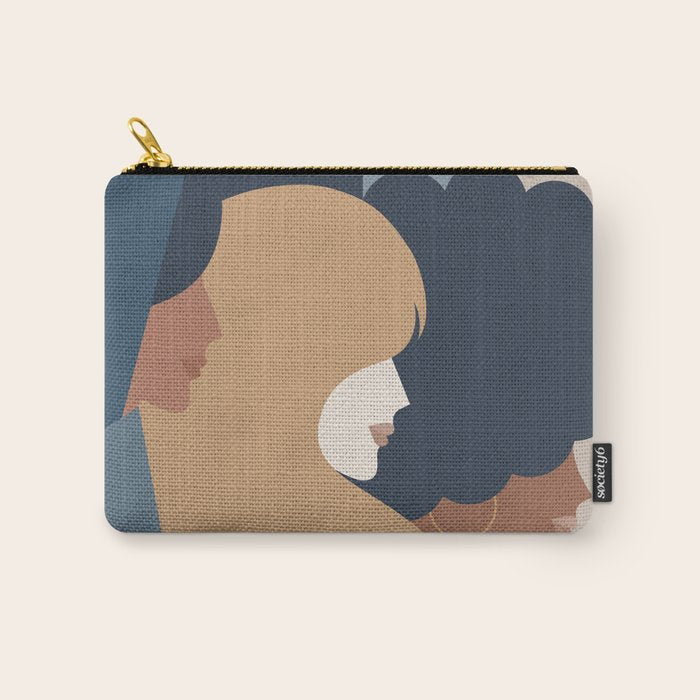 Girl Power portrait - we persist - Earthy #girlpower Carry All Pouch Gallery Image 1
