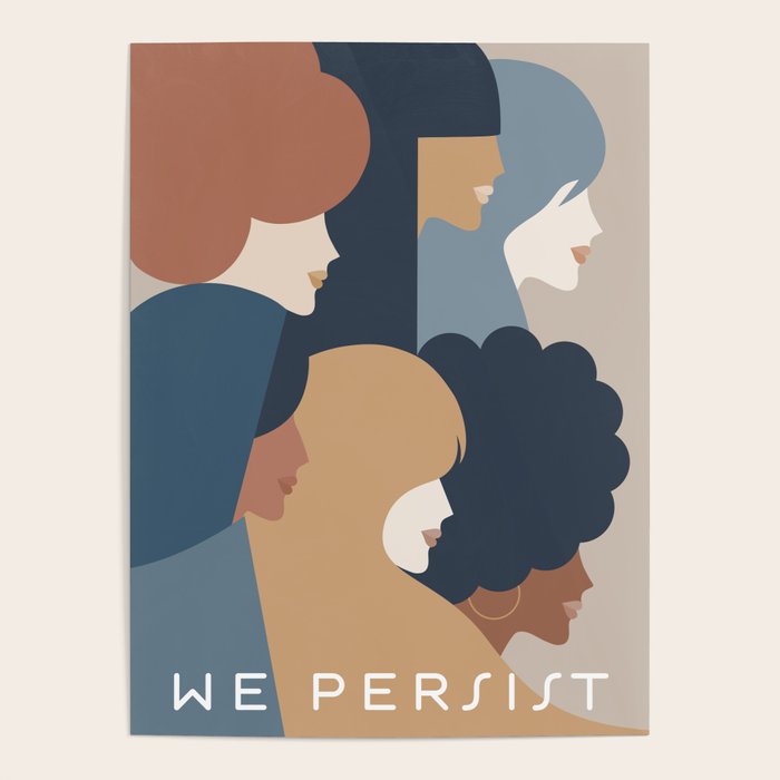 Girl Power portrait - we persist - Earthy #girlpower Poster Gallery Image 4