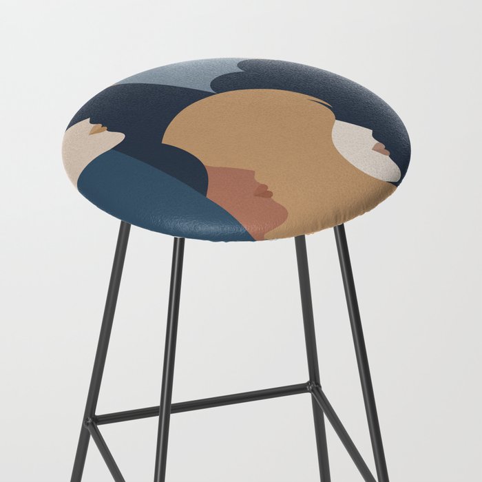Girl Power portrait - we persist - Earthy #girlpower Stool Gallery Image 2