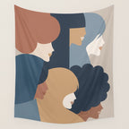 Girl Power portrait - we persist - Earthy #girlpower Wall Tapestry Gallery Image 4