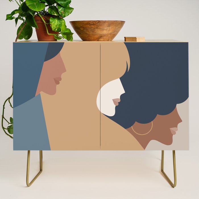 Girl Power portrait - we persist - Earthy #girlpower Credenza Gallery Image 1