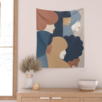 Girl Power portrait - we persist - Earthy #girlpower Wall Tapestry Gallery Image 2