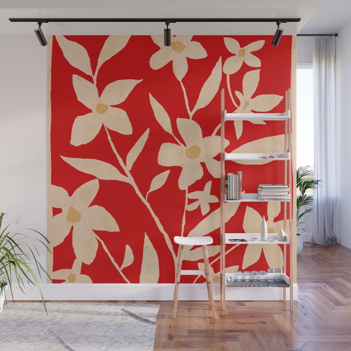 Abstract Minimal Flowers 7 Wall Mural Gallery Image 1
