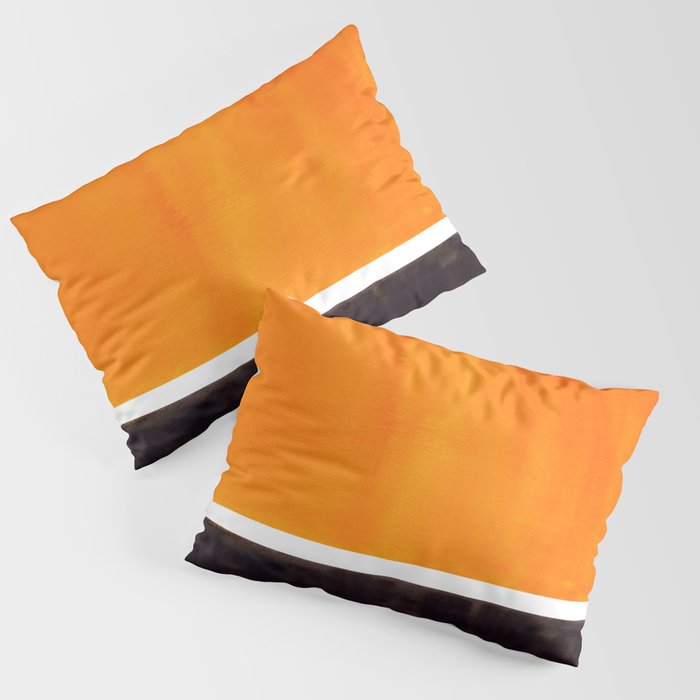 Minimalist Mid Century Modern Color Block Pop Art Rothko Inspired Golden Yellow Black Squares Pillow Sham Gallery Image 1