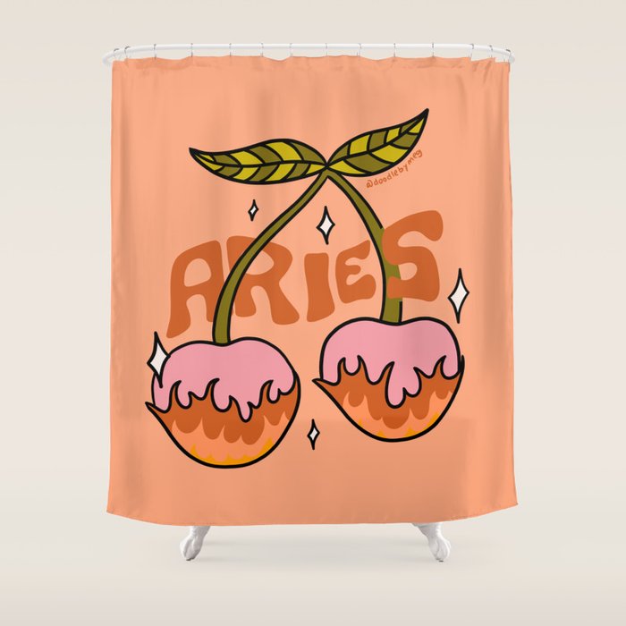 Aries Cherries Shower Curtain Gallery Image 1