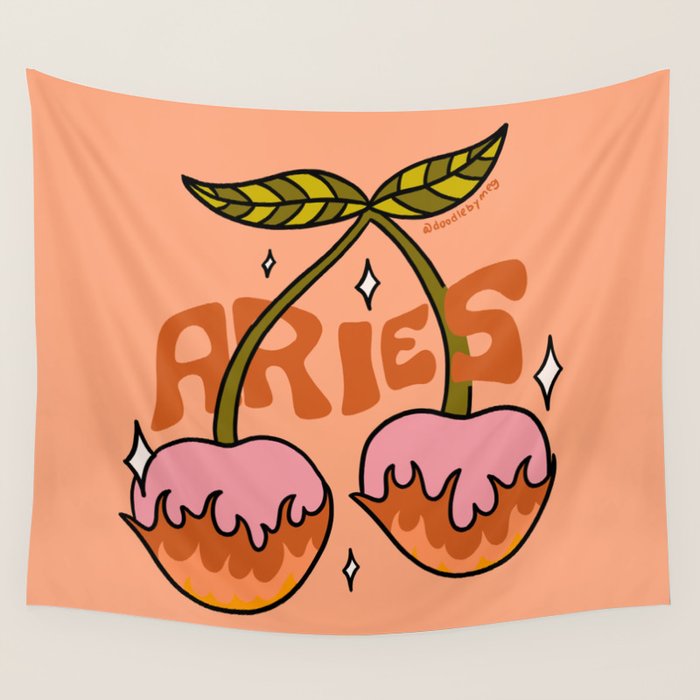 Aries Cherries Wall Tapestry Gallery Image 4