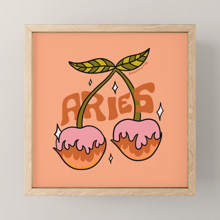 Aries Cherries Mini Art Print Gallery Image 1