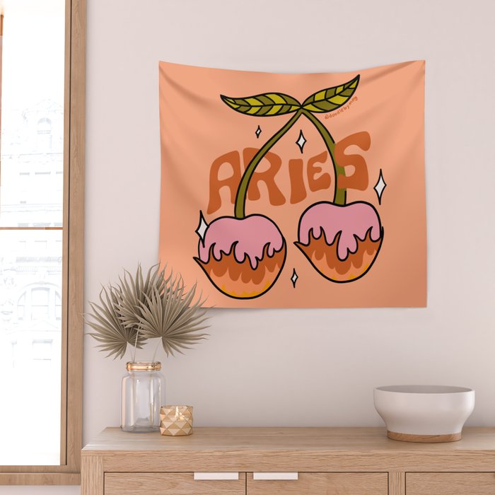 Aries Cherries Wall Tapestry Gallery Image 2