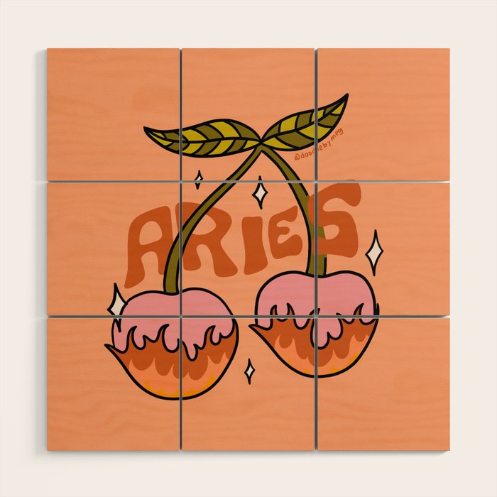 Aries Cherries Wood Wall Art Gallery Image 1