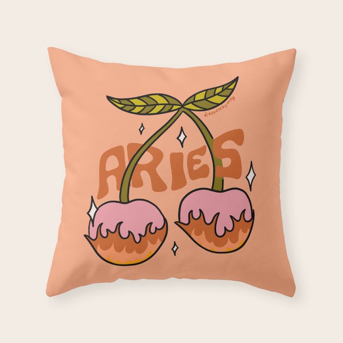 Aries Cherries Throw Pillow Gallery Image 6