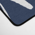 Botanical Wisps Abstract Pattern in Nautical Navy Blue and White  Desk Mat Gallery Image 4