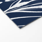 Botanical Wisps Abstract Pattern in Nautical Navy Blue and White  Welcome Mat Gallery Image 2