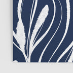 Botanical Wisps Abstract Pattern in Nautical Navy Blue and White  Poster Gallery Image 3