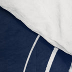 Botanical Wisps Abstract Pattern in Nautical Navy Blue and White  Comforter Gallery Image 4