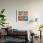 05 Blue, Red, Green, Yellow Hummingbird Wood Wall Art Gallery Image 2