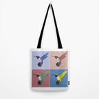05 Blue, Red, Green, Yellow Hummingbird Tote Bag Gallery Image 2